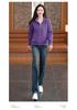 New 2026 Women's Stand Collar Hoodie: Chic, Casual, Loose-Fit Long Sleeve Jacket for Spring & Fall