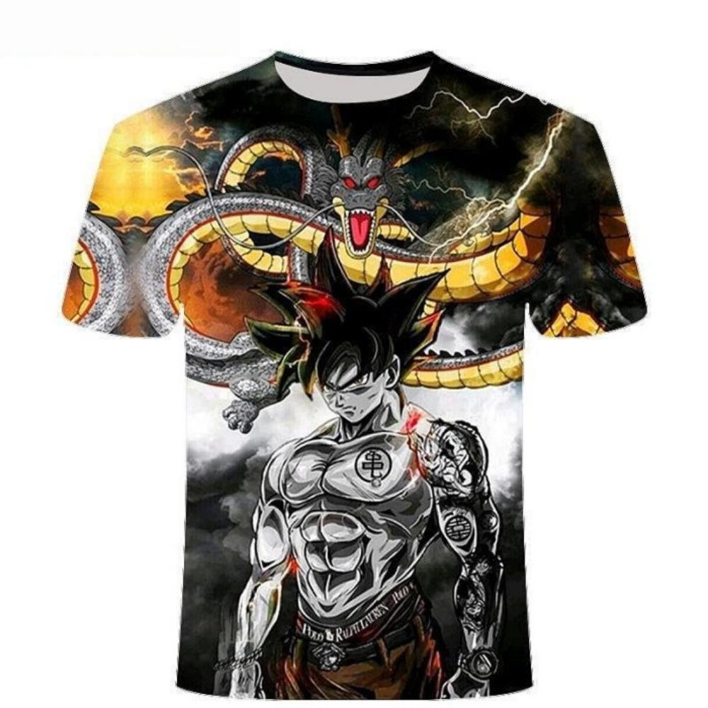 2026 Summer Dragon Ball Retro Fitness T-shirt Oversized 3D Printed Short-sleeved Unisex Children's Sports Shirt