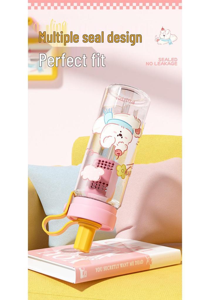 Lovely Macaron Pet Straw Cup: Cute, Creative & High-Value Plastic Gift for Students