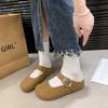 Fashion Designer Women's Closed Toe Slippers Suede Leather Clogs Sandals Women Retro Fashion Garden Mule Clog Slides Zapatillas De Mujer
