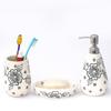 Ceramic Bathroom Accessories Set of 3 | Modern Luxury Bath Set with 300ml Soap Dispenser, Toothbrush Holder & Soap Dish | Home Decor Itemsd
