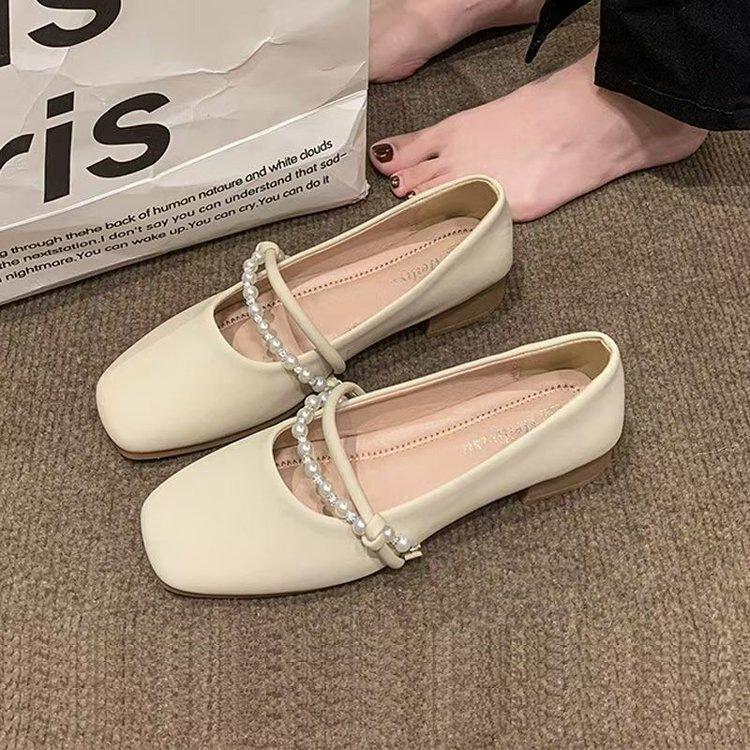 Soft-soled One-pedal Mary Jane Shoes 2025 Summer New Shallow-mouth Flat-soled French Single Shoes, Pregnant Women's Evening Breeze with Skirts