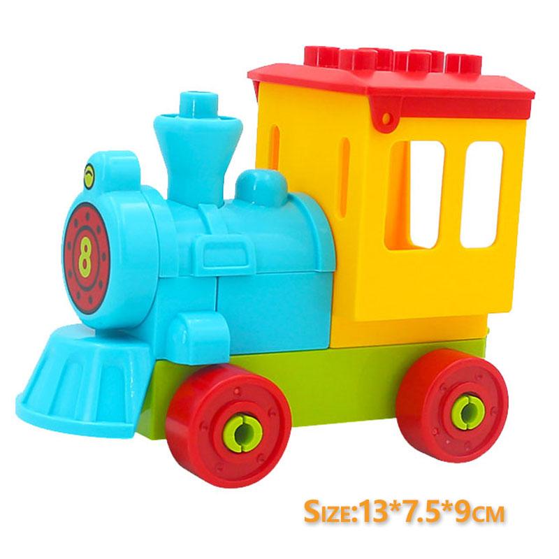 Trailer Car Motorcycle Boat Big Building Blocks Collocation Vehicle Accessory Kid DIY Toys Compatible With Duploed Set Gift