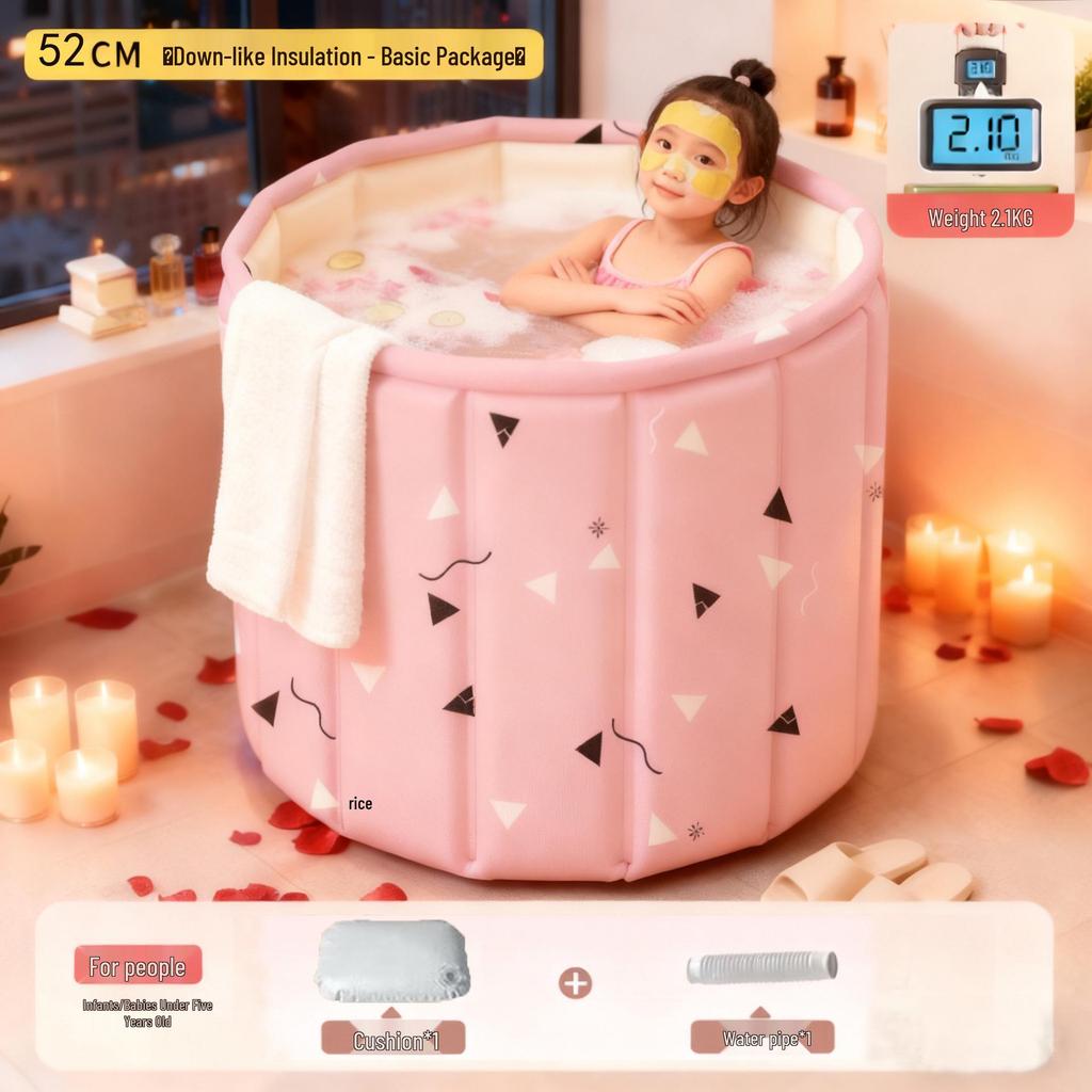 Foldable Bath Tub: Adult & Child Enlarged, Thickened for Full-Body Bathing & Baby Swimming