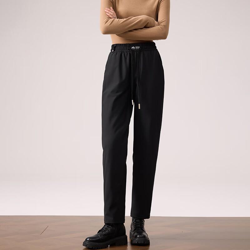 LANGSHA Unisex Winter High-Waist Fleece-Lined Light Down Sweatpants