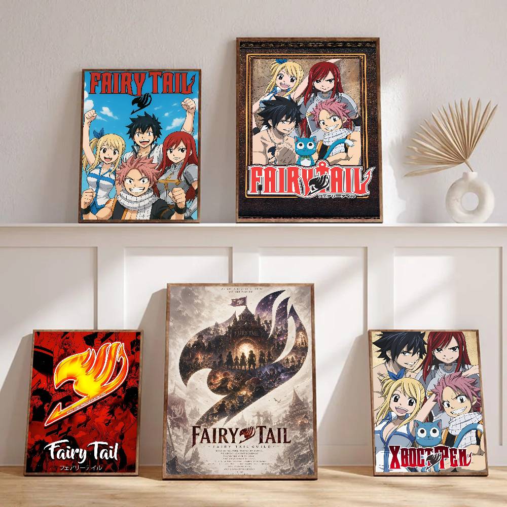 1pc Anime Fairy Tail Poster Sticker Print Waterproof Wall Art For Living Room Bedroom Home Decor