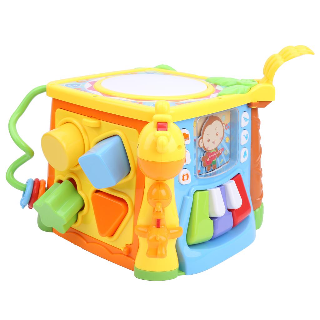 Electric Music Toys Hand Drums Musical Instruments Children Educational Toys with LightHexahedron