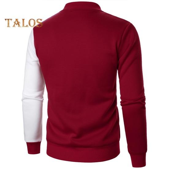 Herr Höst Vinter Kappa Ståkrage Dragkedja Dragsko Färgblock Sportjacka med Elastiska Ärmslut och Fåll Slim Fit Fitness Ytterkläder