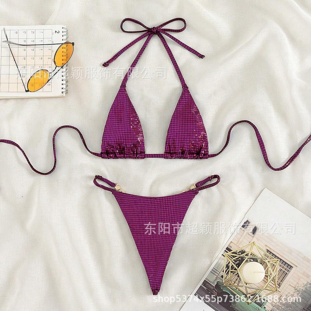 Exclusive For The New Thong Gem Triangle Swimsuit, Sexy Split Bikini Bikini Beach