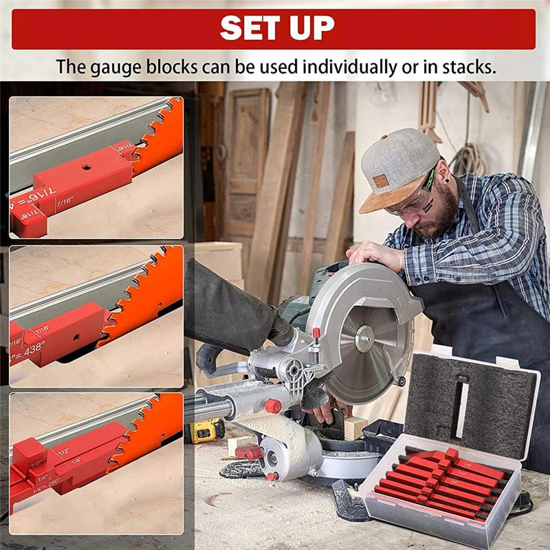 2025+ 7Pcs Aluminum Setup Blocks Height Gauge Set for Router Table Saw Accessories and Angle Woodworking Set Up