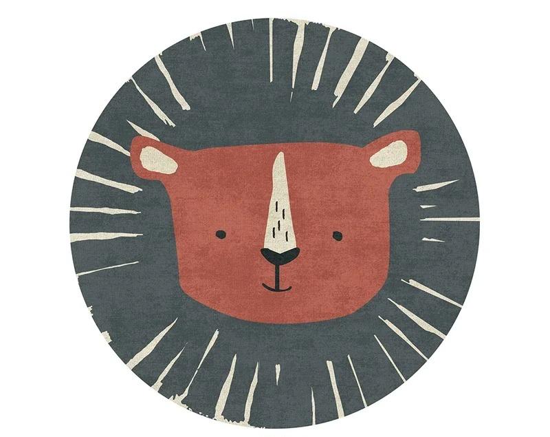Cartoon Carpets for Living Room Cute Bedroom Decor Round Rugs Non-slip Chair Floor Mat Children's Room Bedside Carpet Study Rug