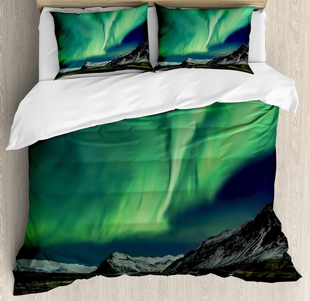 3pcs Bedding Set Aurora Borealis Home Textile Duvet Cover Pillow Case Boy Kid Teen Girl Bedding Covers Set
