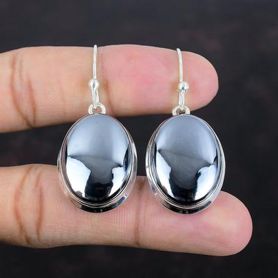 Şungit Küpe Değerli Taş Küpe 925 Ayar Gümüş Küpe Çok Güzel Şungit Takı El Yapımı Küpeler Sallantılı Küpe Eş İçin Hediyeler