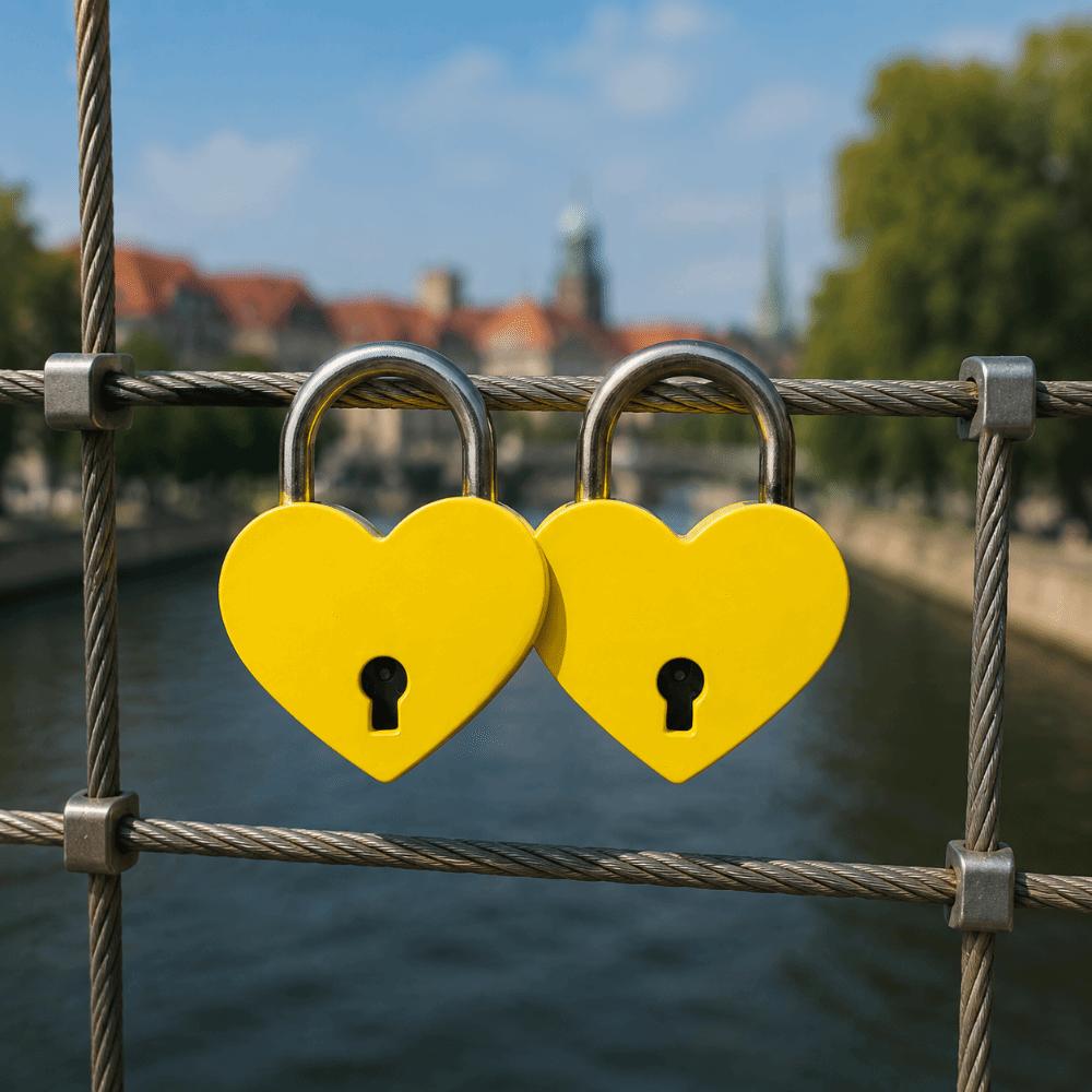 2pcs 2 Sets Heart Shaped Padlock 30x39mm Size Love Lock Padlock For Romantic Occasions