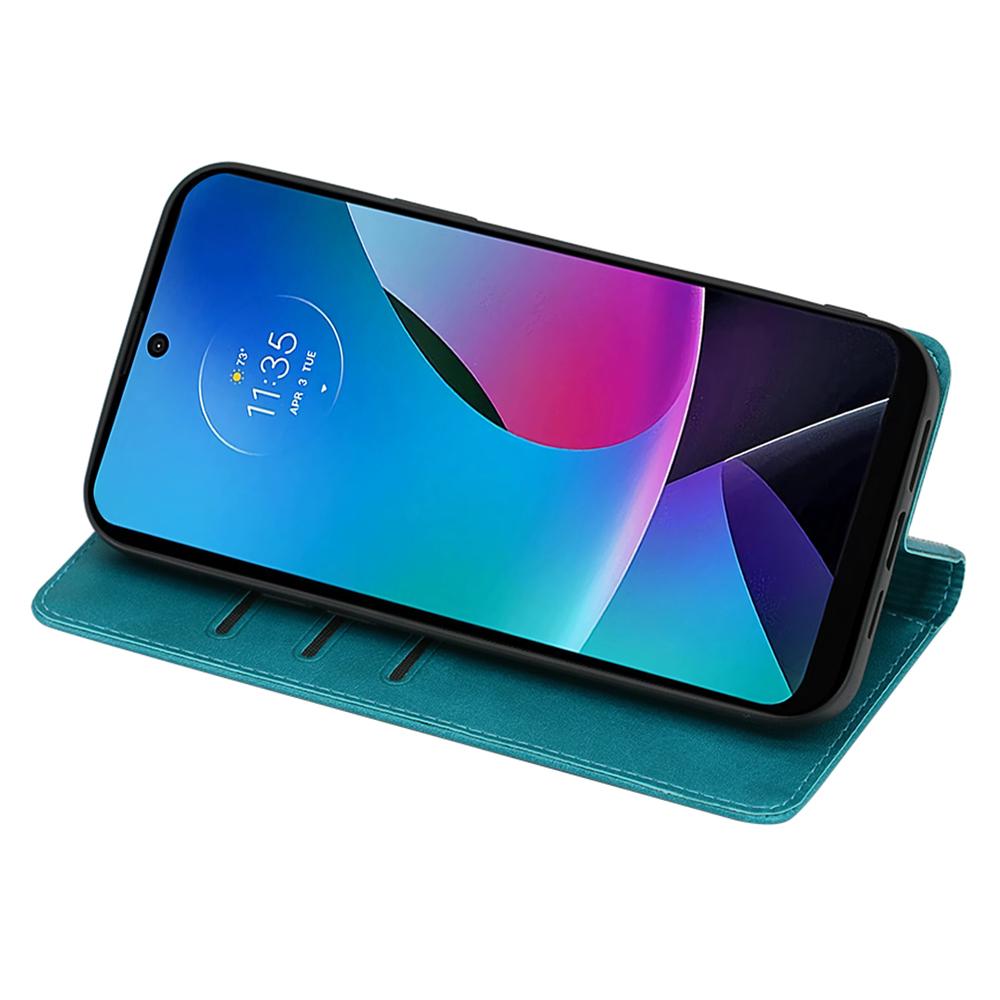 For Motorola Moto G84 5G Case Calf Texture Shock Absorbing Stand Phone Cover