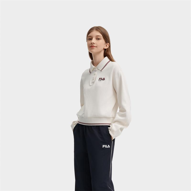 New FILA Sweatshirt Women's Cloud White F11W439208FWT