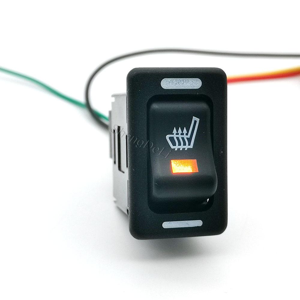 Car High and Low Gear Seat Heated Switch Button Seat Heating Switch Rocker Switch Fit for Nissan Patrol Y60 Paladin Pushbutton Switches 3