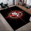 San Francisco 49ers Flanellmuster Quadratischer Teppich, Läufer, Teppich für Wohnzimmer Schlafzimmer Sofa Spielzimmer Dekor, Rutschfeste Fußmatte