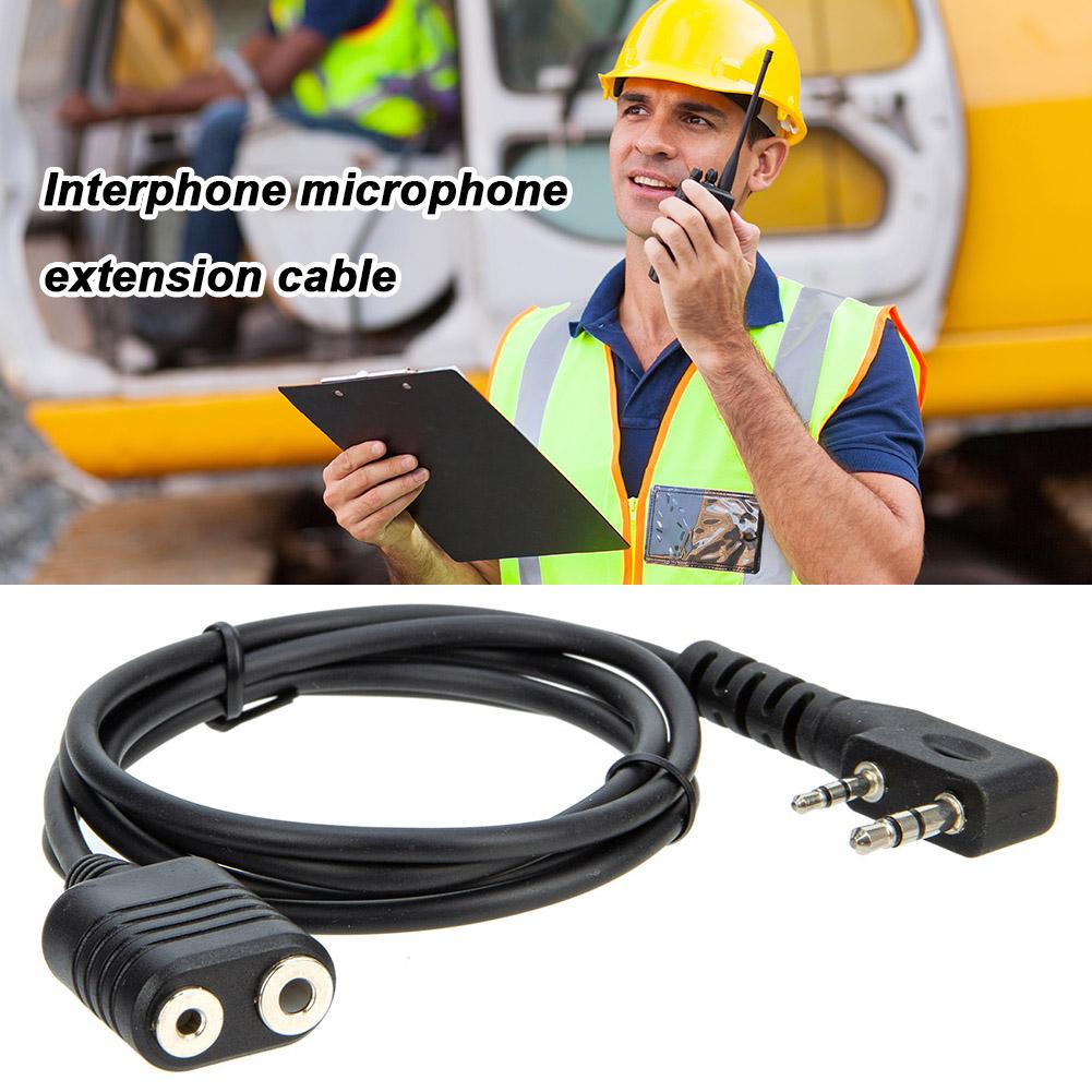 1m 2-Pin K Type Extender Cord Wire Replacement Ham Radio Accessory for Baofeng UV-5R 888S Microphone Headset Mic Cable