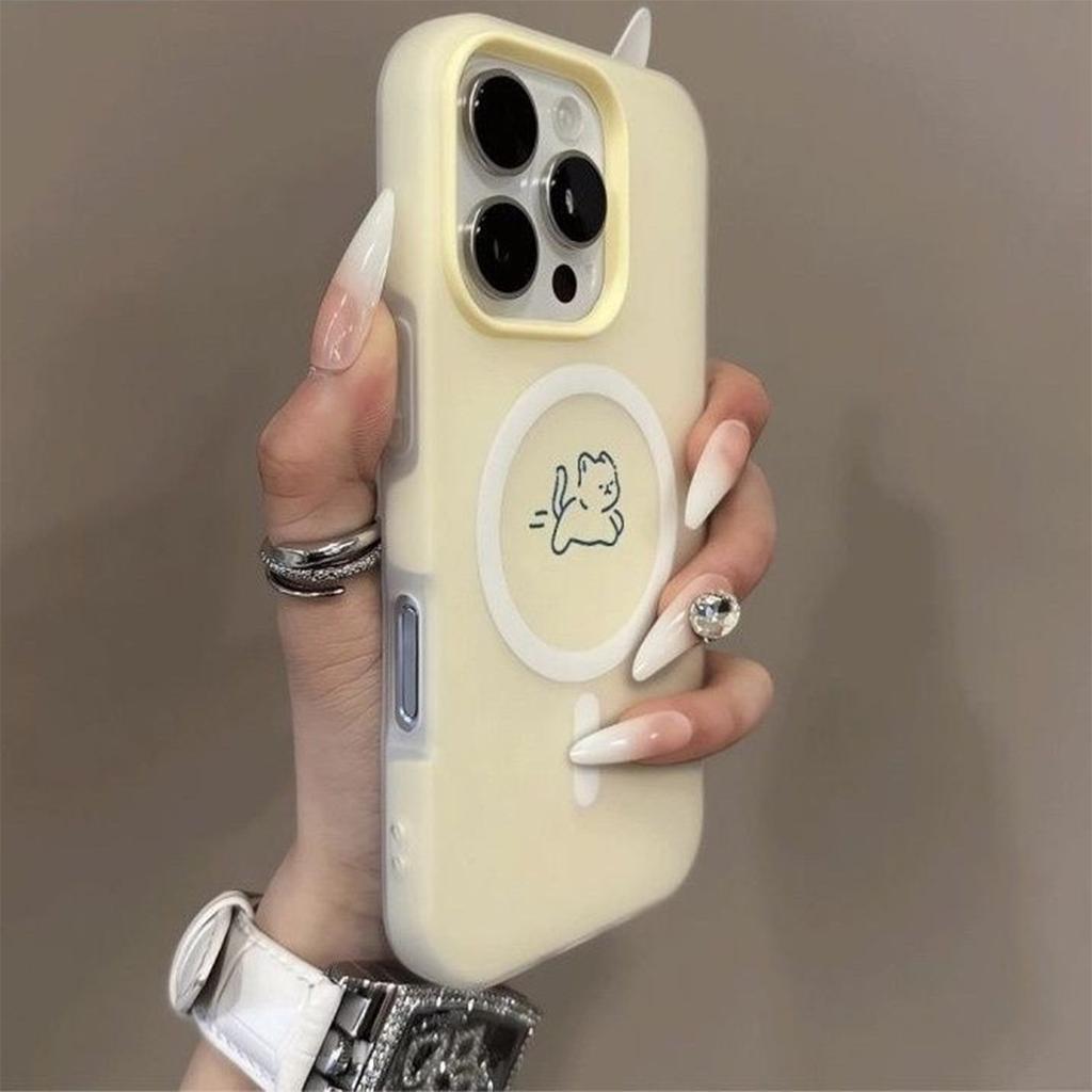 Jelly 2-in-1 Magnetische Handyhülle Abnehmbare 3-in-1 Handyhülle Transparent und Verdickt für Apple Sommer Mädchen