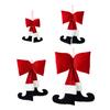 Yousheng Black Boot Velvet Bow Christmas Ornaments Festive Wall Hanging Decoration for Tree Soft Plush Holiday Accents