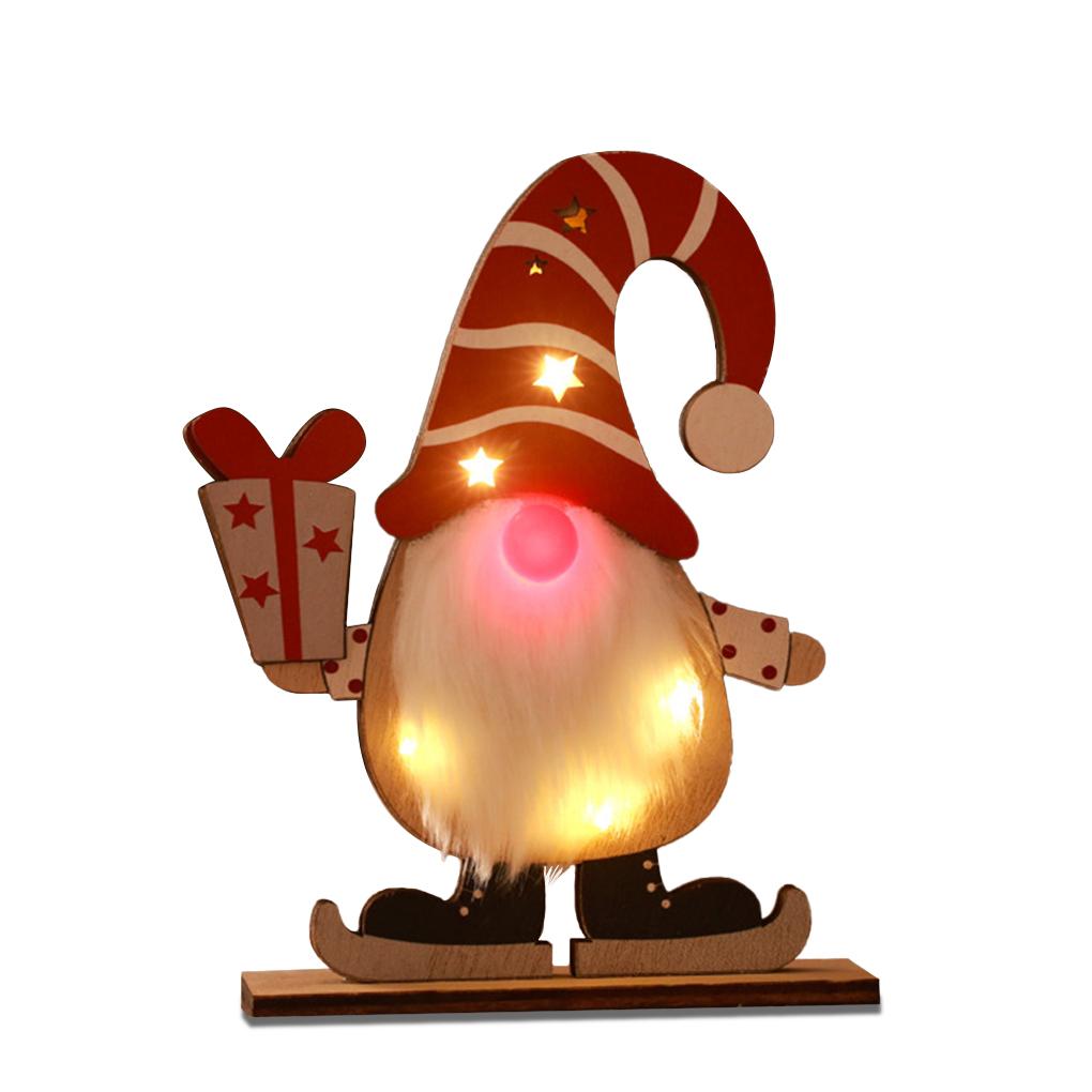 

Рождественские светящиеся украшения Санта-Клауса, светодиодные мультяшные украшения для стола в виде старика, праздничные принадлежности для фестиваля красный