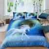 White Dragon Horse Duvet Cover 3D Unicorn Bedding Set For Teens Boys Microfiber Western Cowboy Comforter Cover With Pillowcases