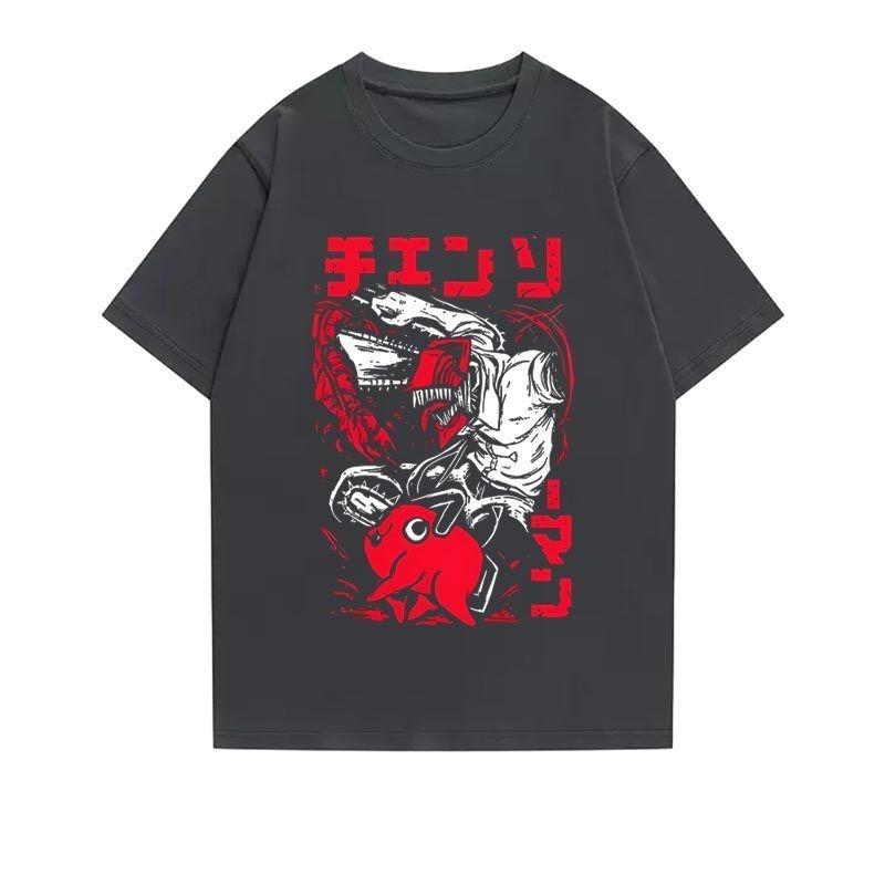 

2026 Chainsaw Unisex Chainsaw Unisex Peripheral Short Sleeve TShirt Funny Anime Japanese Secondary Yuan Clothes Unisex and Women Top Tee 4XL