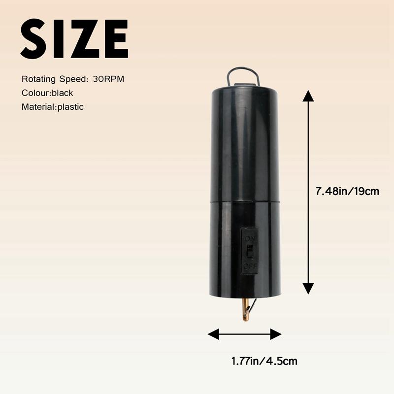 Battery Powered Wind Spinner Black Rotate Motor For Hanging Wind Chime Ornament 2Pcs