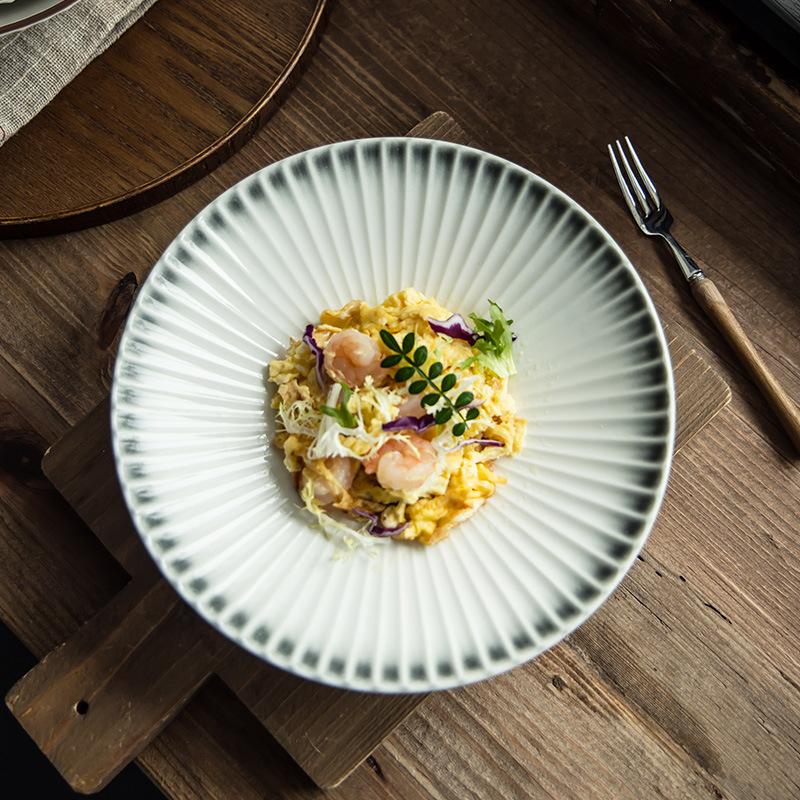 Keramik-Hutschale im Retro-Stil, Japanische Haushalts-Schüssel, Frühstücksschüssel, Nudelschüssel, Ramen-Schüssel, Praktisches Geschirr, Große Schüssel