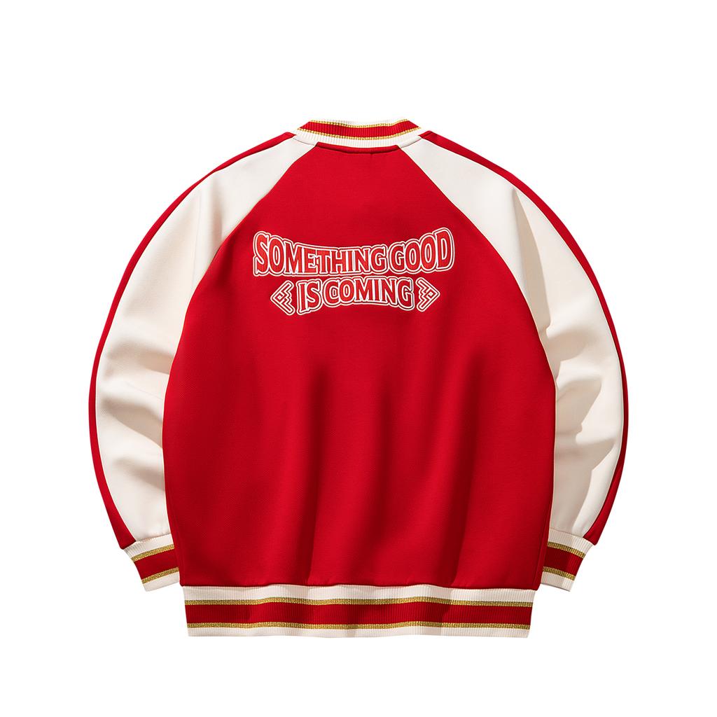 Anta Good Things Happen Mens Knitted Sports Jacket Men jackets Deep-Red 152618709S-1