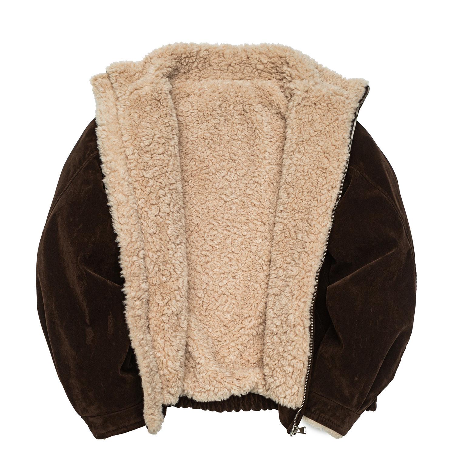 

Cross 2025 Winter Retro Stand Collar Men s Loose Cotton Workwear Jacket - Black M коричневий/глибокий