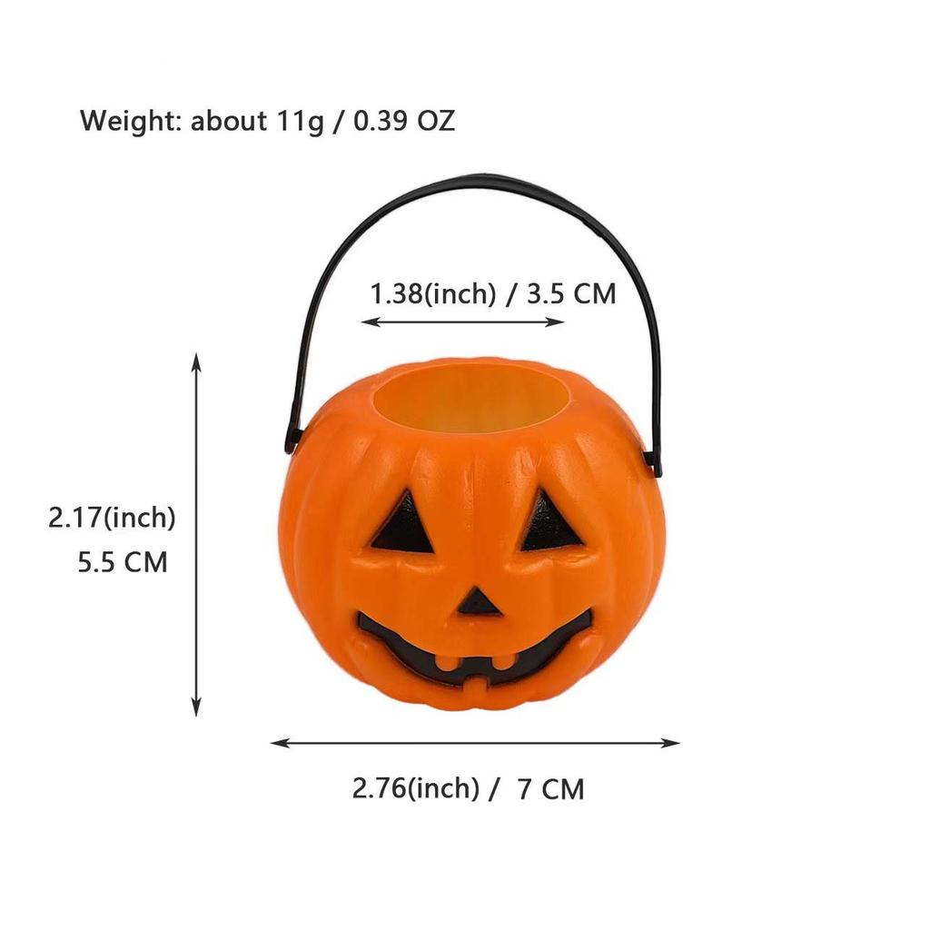 10pc Halloween Candy Bucket Pumpkin Bucket Portable Basket Kids Favor Trick Or Treat Bucket Halloween Party Decoration Supplies