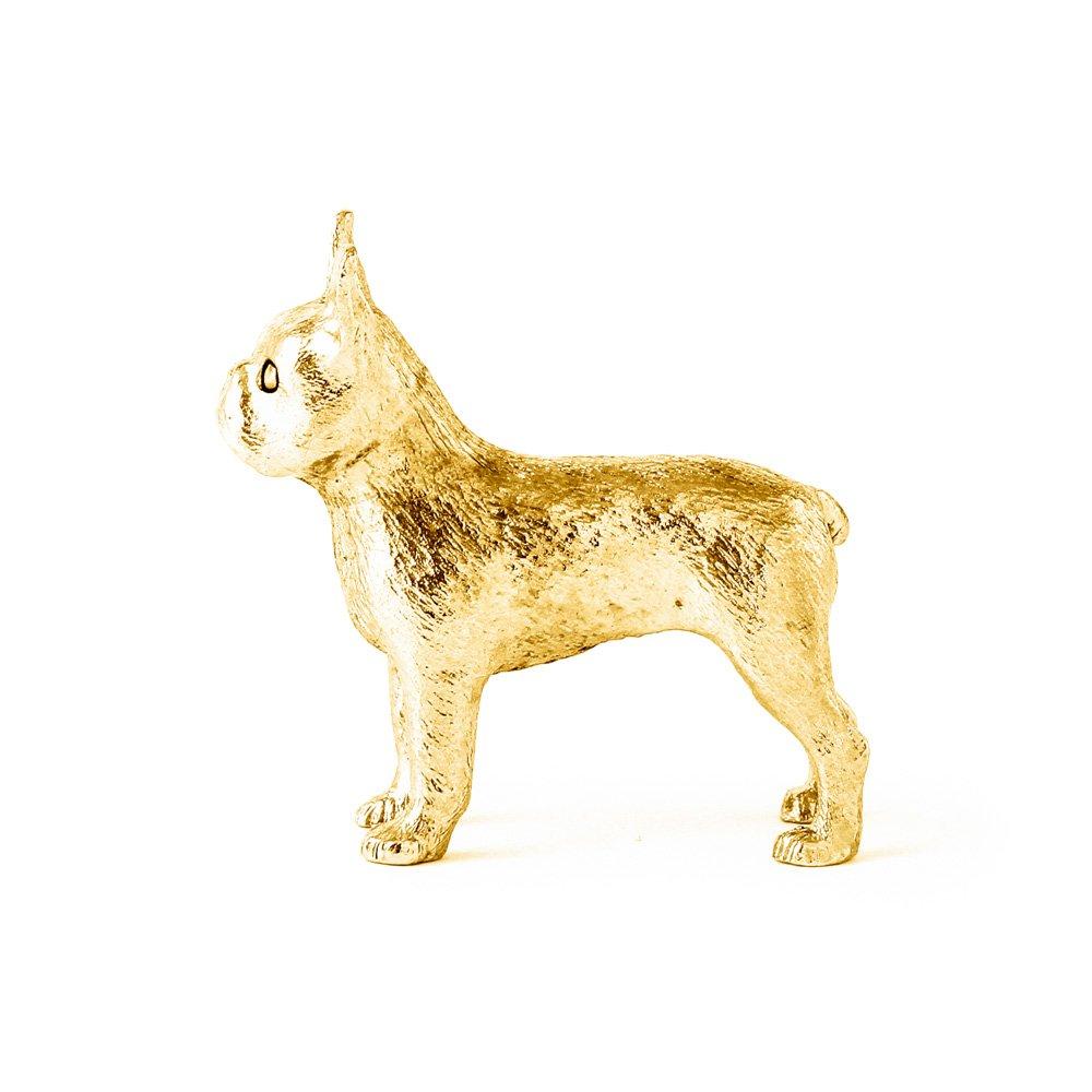 Boston Terrier 22ct Gold Plated, Made In England, Art Dog Figurine, Collectible