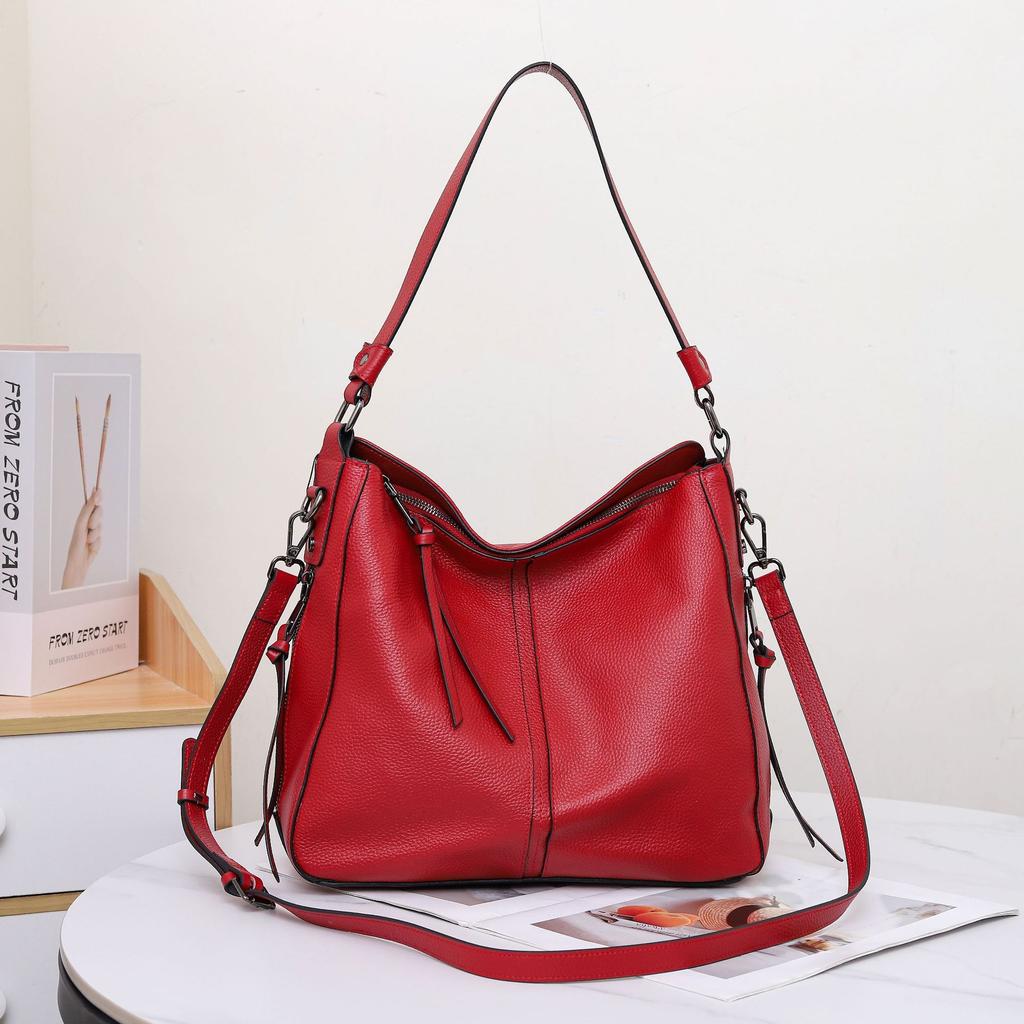 Dámská taška přes rameno z hovězí kůže s velkou kapacitou, dámská módní jednoduchá nákupní taška, praktická taška na dojíždění, více přihrádek, měkká