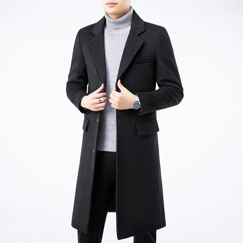 Firstview Men's Business Casual Wool Blend Padded Overcoat FV24D1132