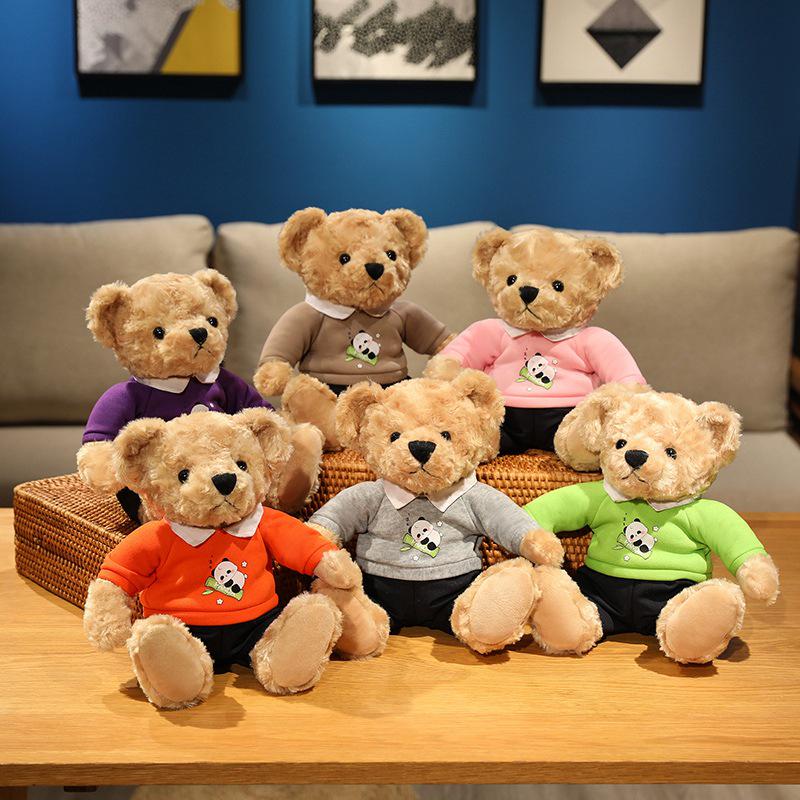 Trendy Plush Teddy Bear in Hoodie: Formal Wear Cloth Doll Ornament