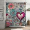 Modern Green Leaf Shower Curtain Waterproof Bathroom Decor Plant Pattern Home Decoration