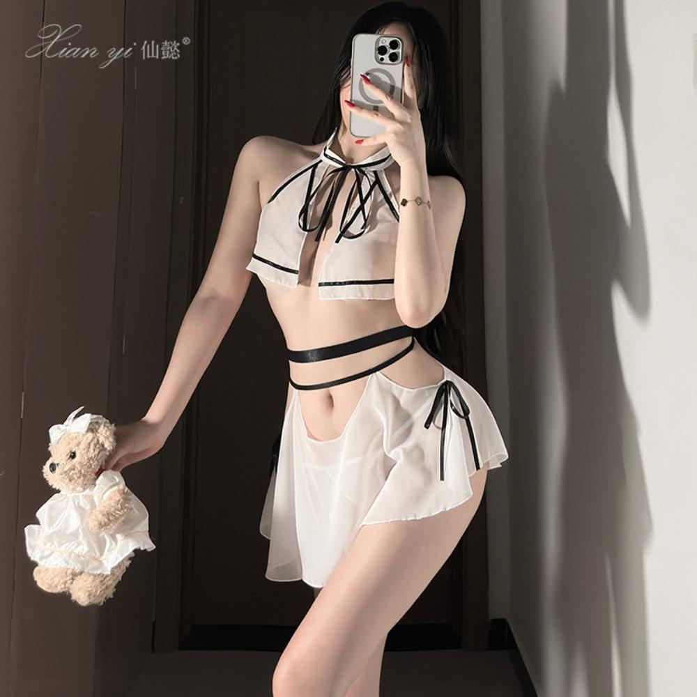 Xianyi Erotic Underwear Sexy Breast Pajamas Pure Desire Wind Flirting Uniform Temptation Small Chest See-through Outfit Free 618