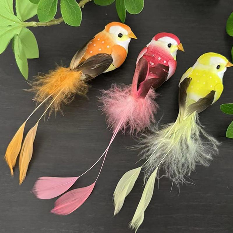 Cute Artificial Birds Fake Foam Animal Simulation Feather Birds Models Tit DIY Craft Home Garden Ornament Decoration