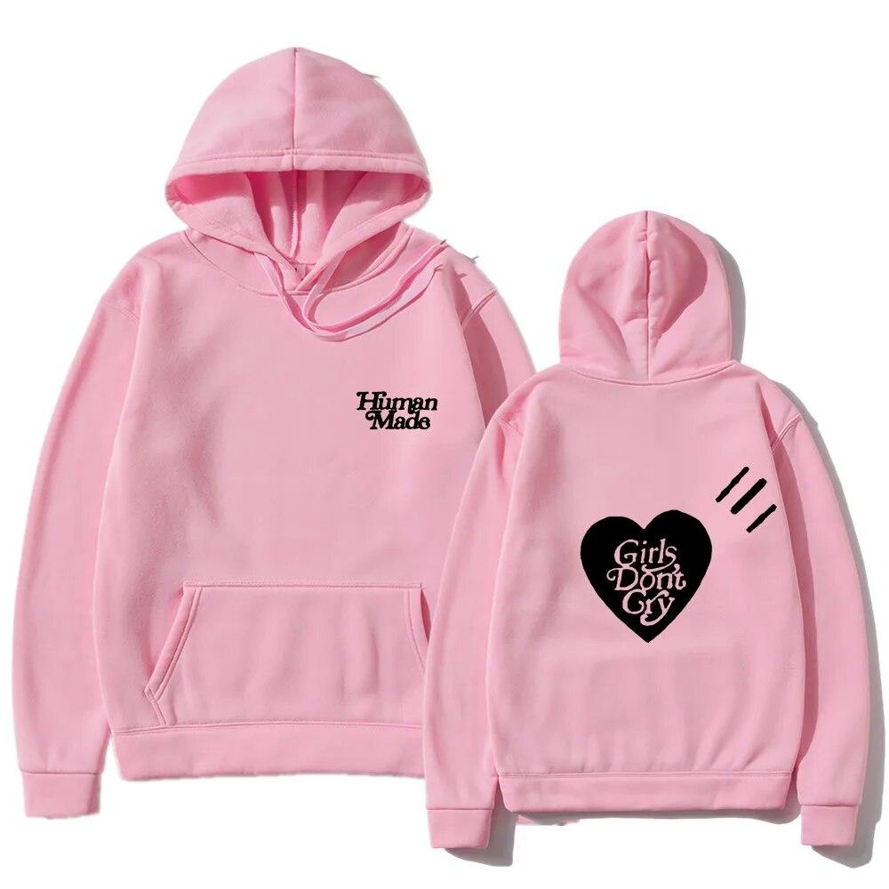 Girls Don’t Cry Human Unisex Hoodies Sweatshirts Autumn Winter Letter Printing Casual Japanese Streetwear Unisex Male Clothing
