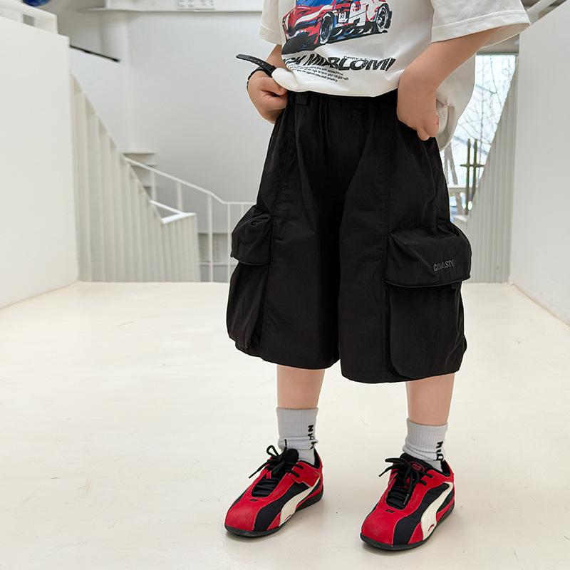 Kids Korean Style Cargo Shorts Quick Dry Loose Fit Durable