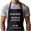 Kitchen Apron - Maé - Black - Thick Cotton - Breton Print