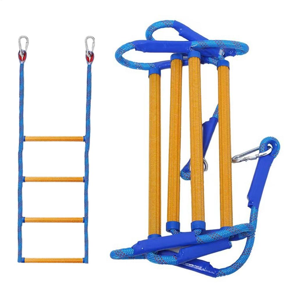 4-step Boat Rope Ladder Folding Assist Marine Rope Boarding Ladder Swim Ladder For Inflatable Boat Kayak Motorboat Canoeing