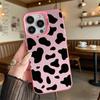 Black and White Cow Print Hard Phone Case for Iphone 16 15 14 13 12 11 Pro Max Mini Shockproof Anti-Scratch Protective Cover