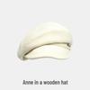 Cloud Octagonal Hat: Women's Retro Khaki Beret, Large Face-Slimming Autumn/Winter Cap, Men's Black Flat Hat