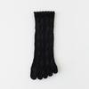 6 Pairs Women Spring and Autumn Pure Cotton Five Finger Socks Retro Solid Color Lace Striped Split Toe Socks Vintage Comfortable Socks