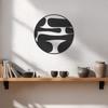 Modern Round Metal Wall Art Abstract Circular Sculpture Geometric Home Decor Minimalist Black Iron Plate Artistic Metal Craft Gift