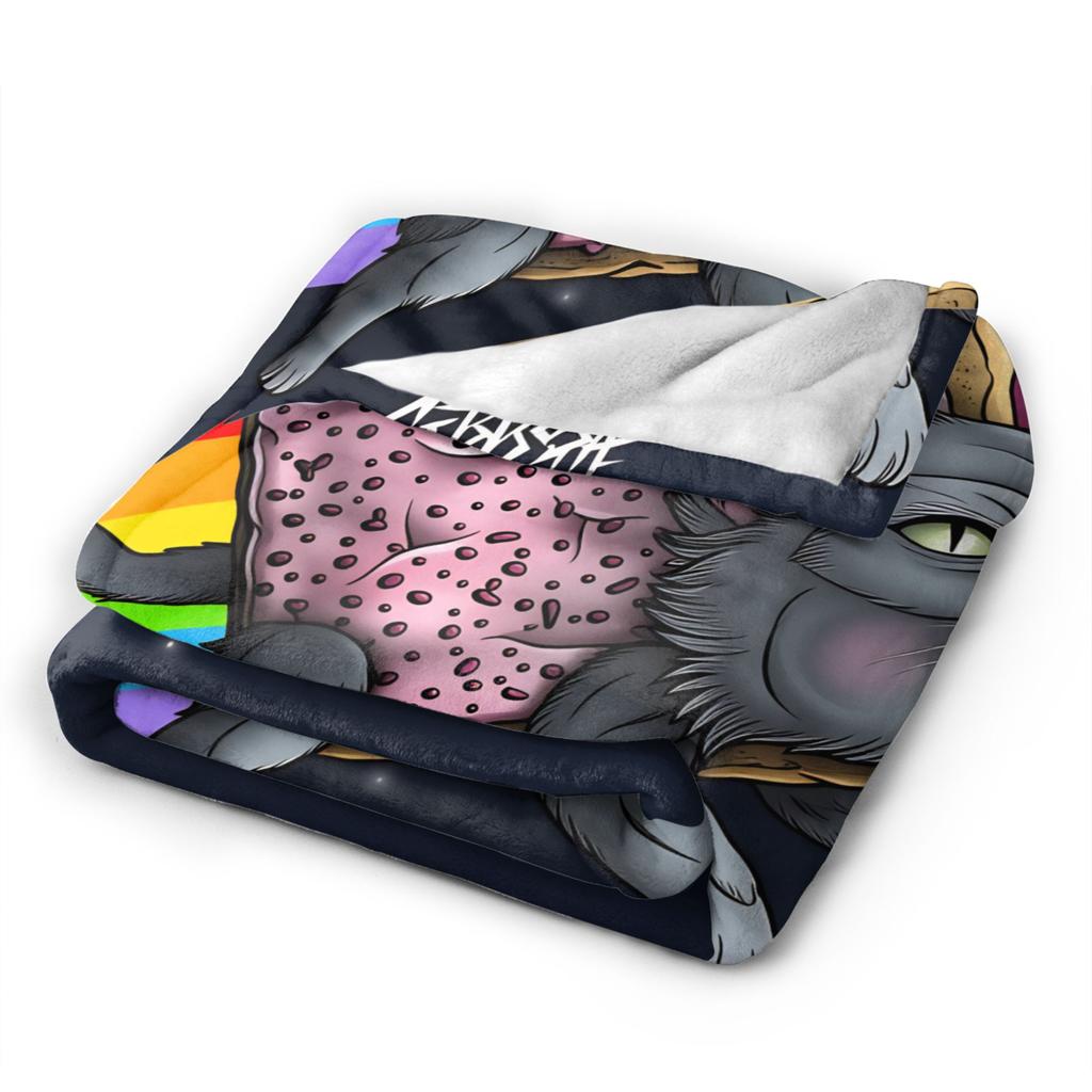 Soft Blanket Girls Boys Decorative Cat Rainbow Pixel Space Nyans Bedding Throws Bedspread For Home Decor Novelty Sofa Bed Cover