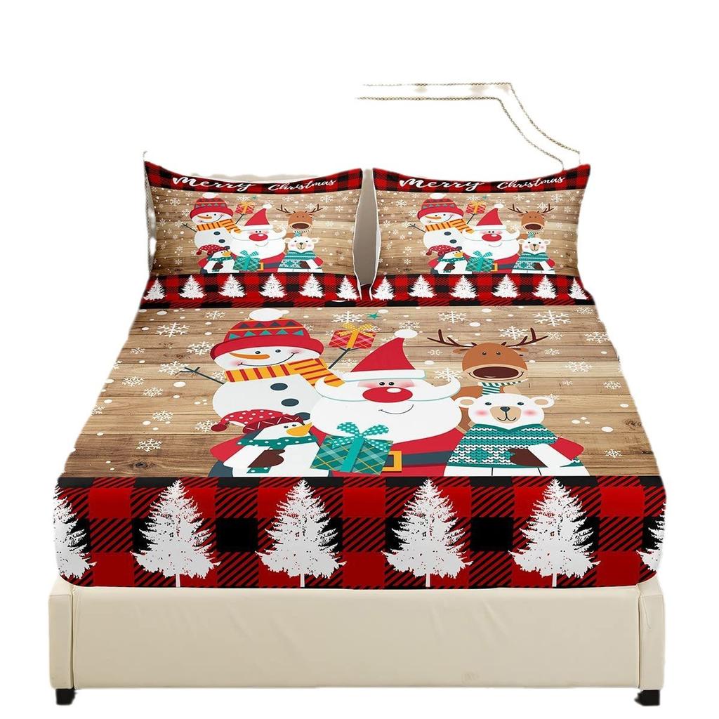 Merry Christmas Sheets Cute Santa Mattress Suitable for Children Adult Dormitory Bedroom Decoration